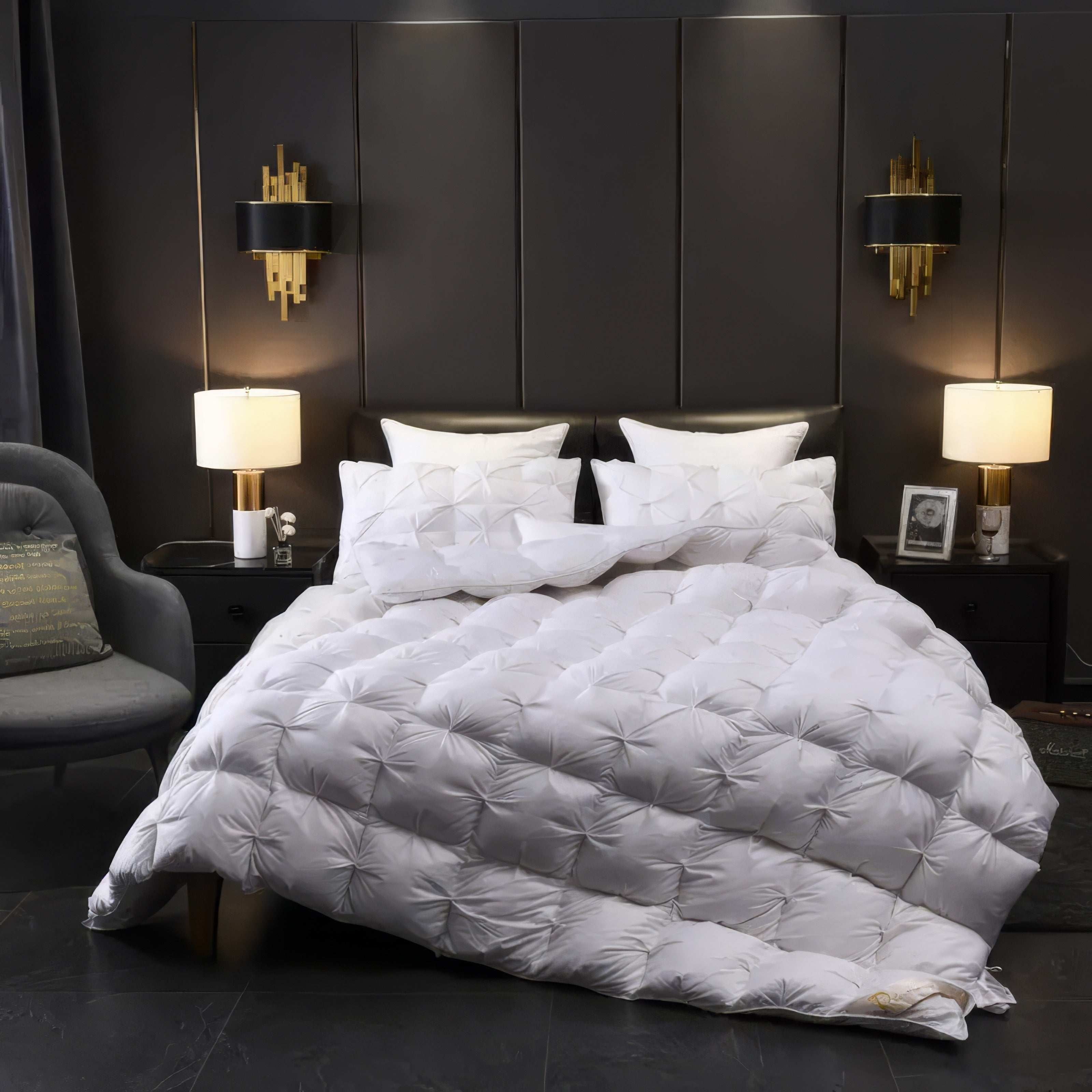 White Deluxe Cotton Goose Down Comforter