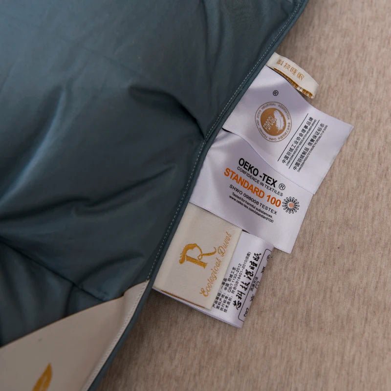 Blue Deluxe Cotton Goose Down Comforter