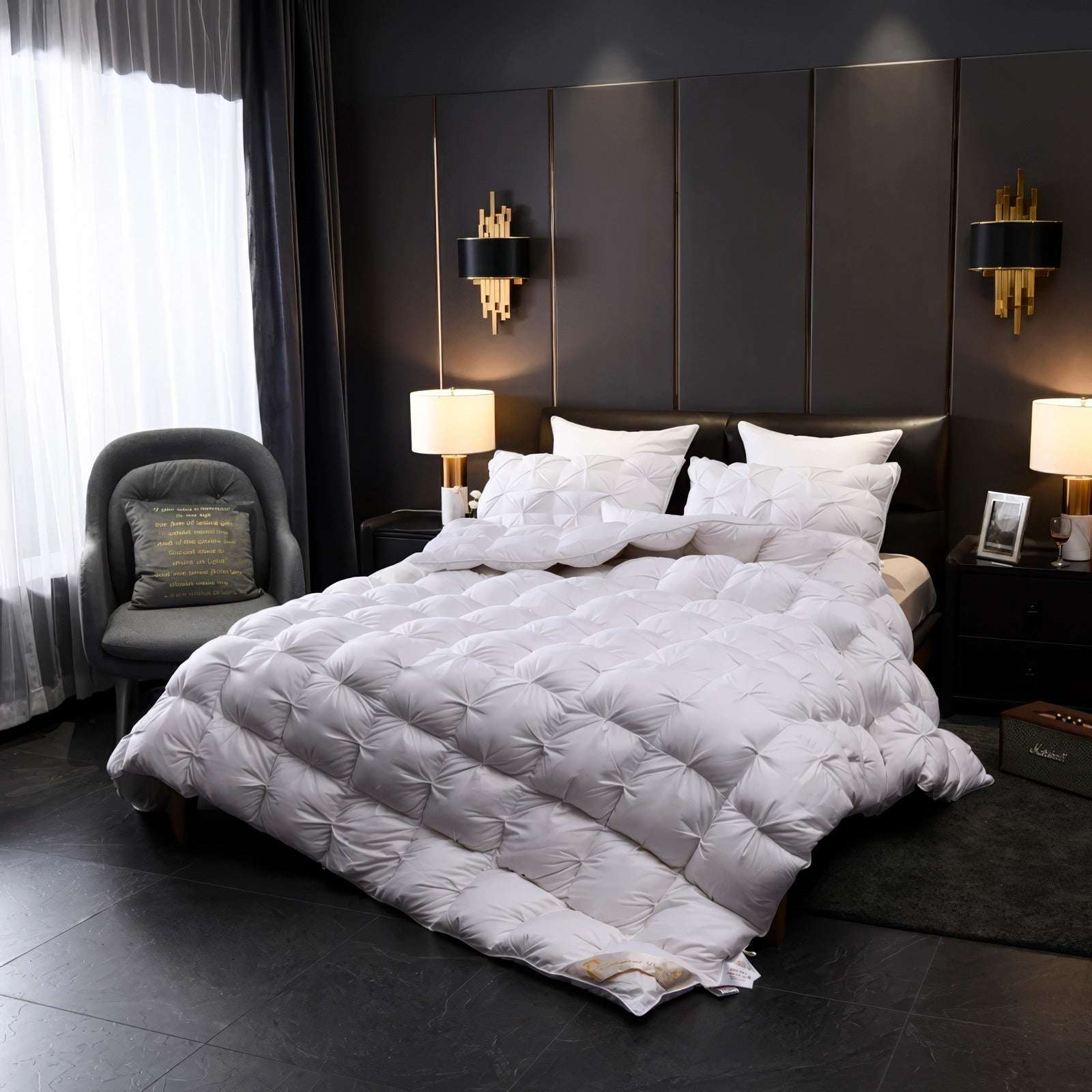 White Deluxe Cotton Goose Down Comforter
