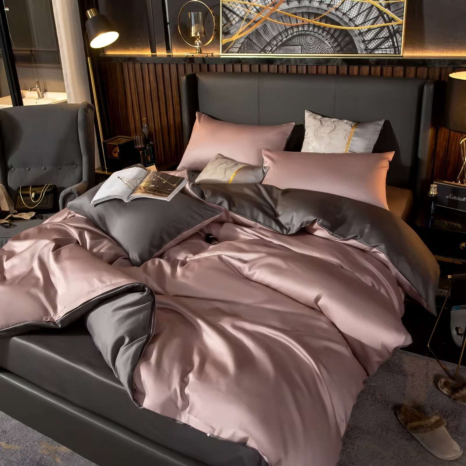 Silver Pink Bedding Set