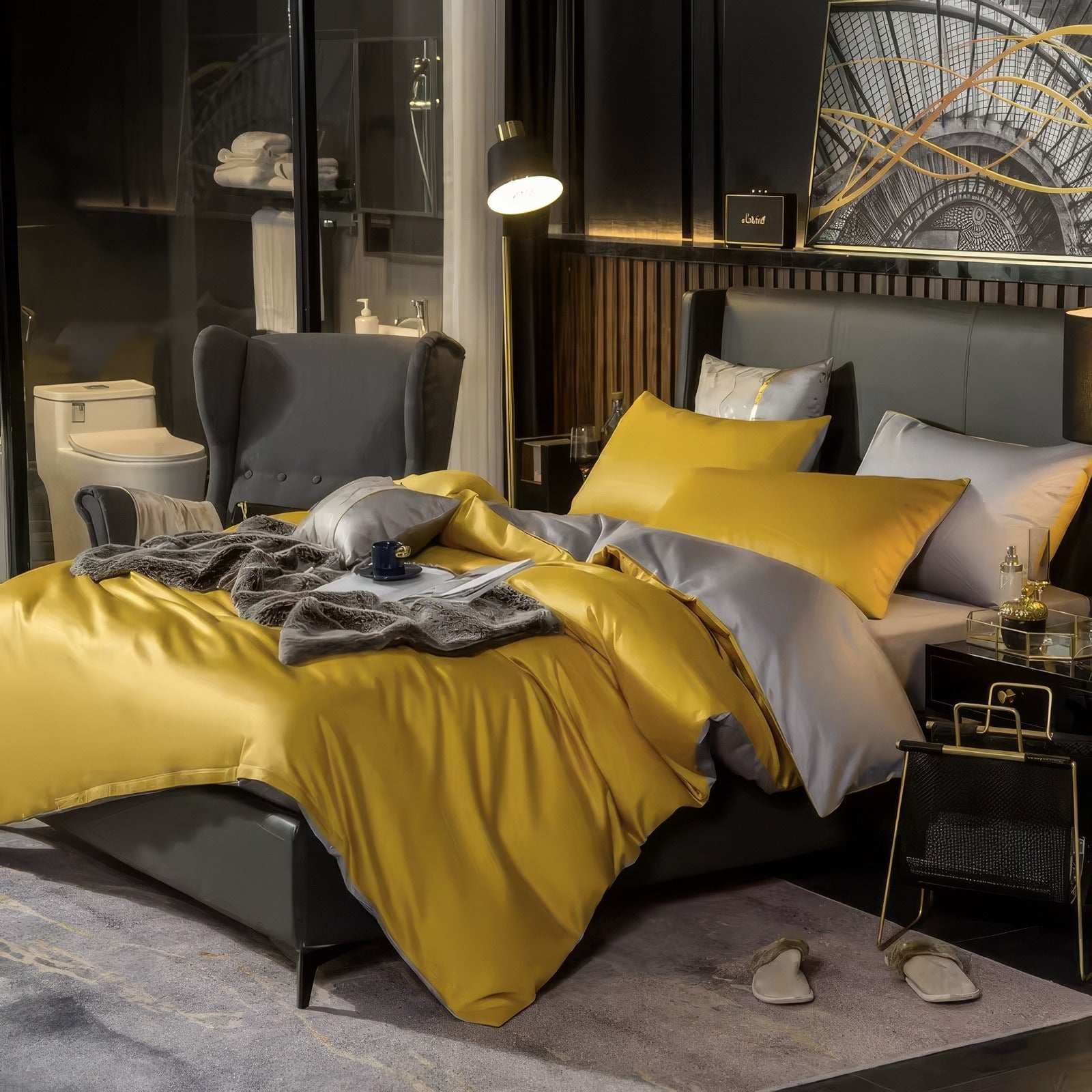 Silver Yellow Bedding Set