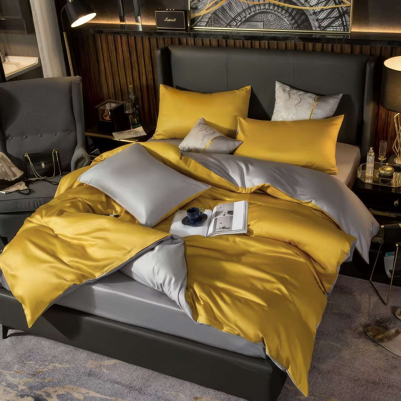 Silver Yellow Bedding Set