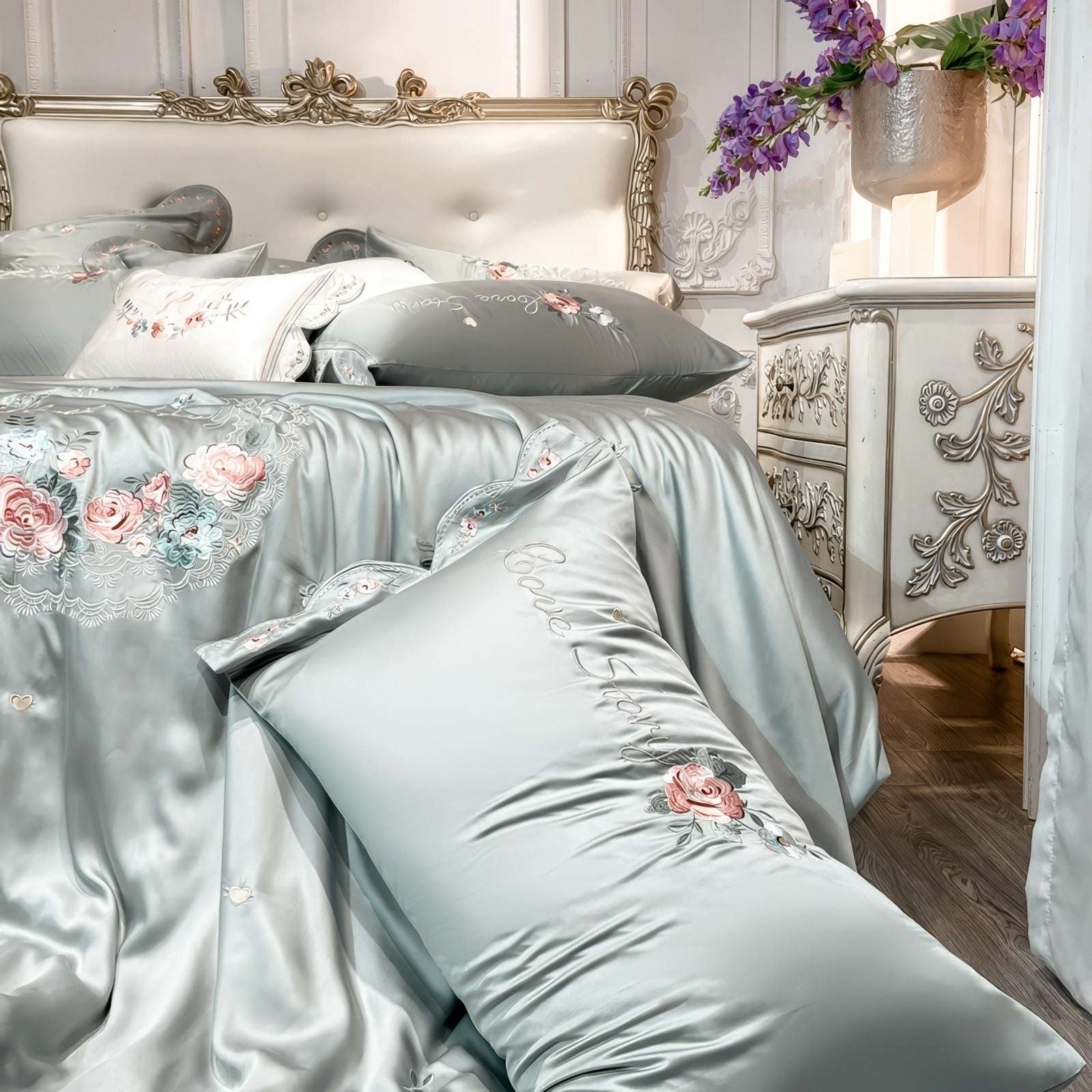 Sage Green Love Story Bedding Set