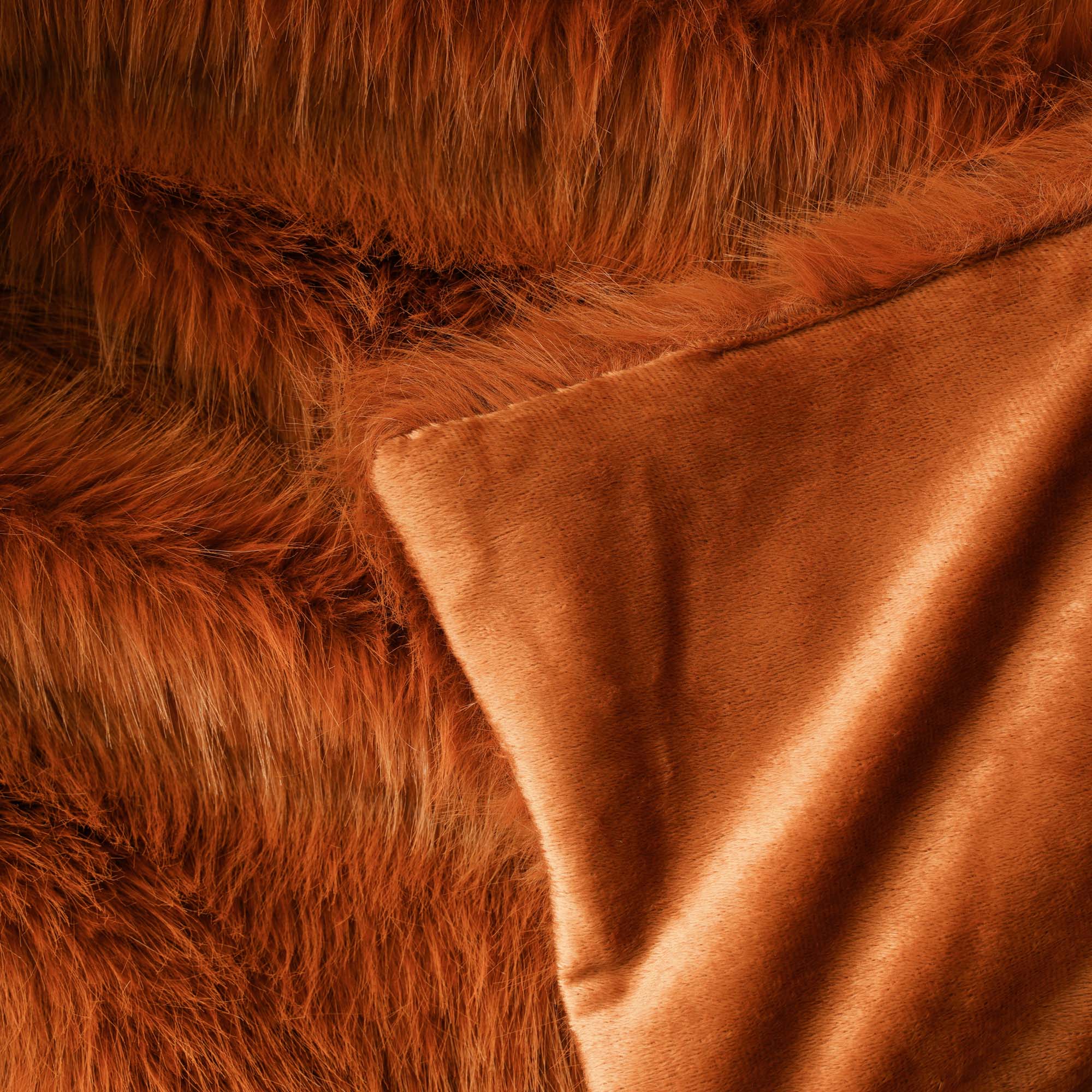 Orange Faux-Fur Throw Blanket