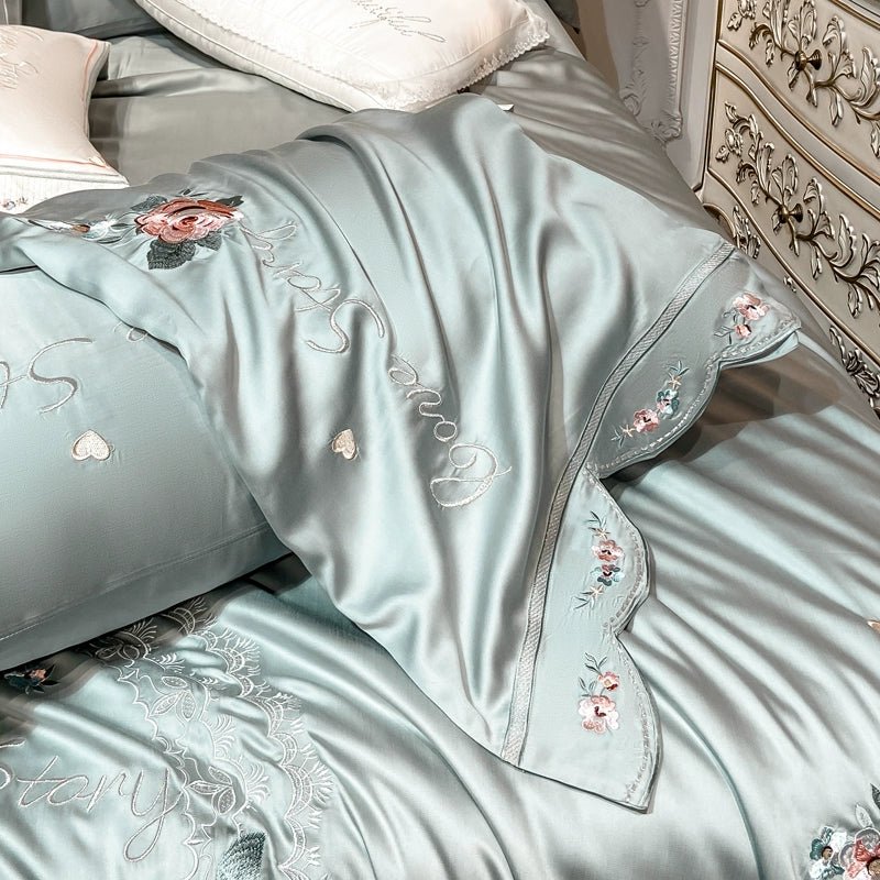 Sage Green Love Story Bedding Set