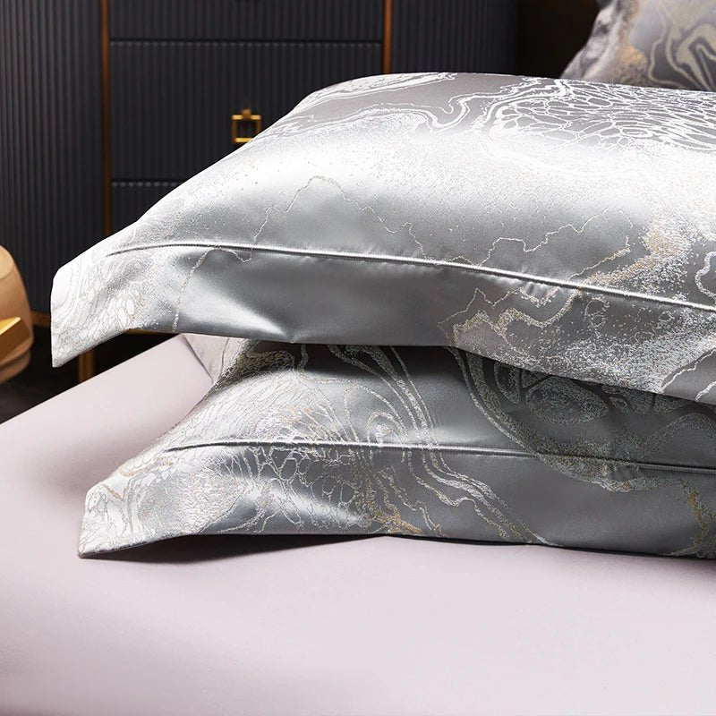 Shiny Silver Bedding Set