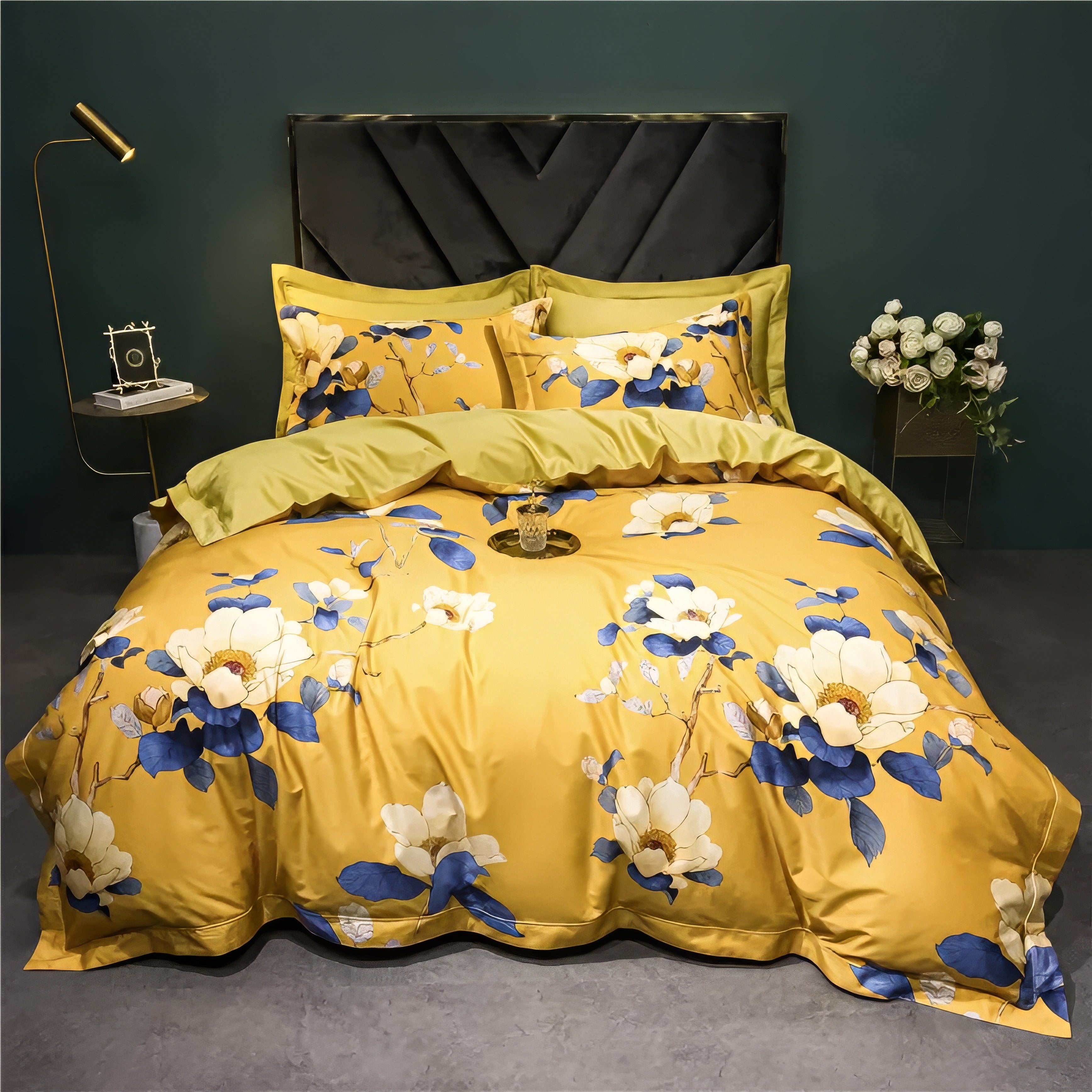 Golden Magnolia Bedding Set