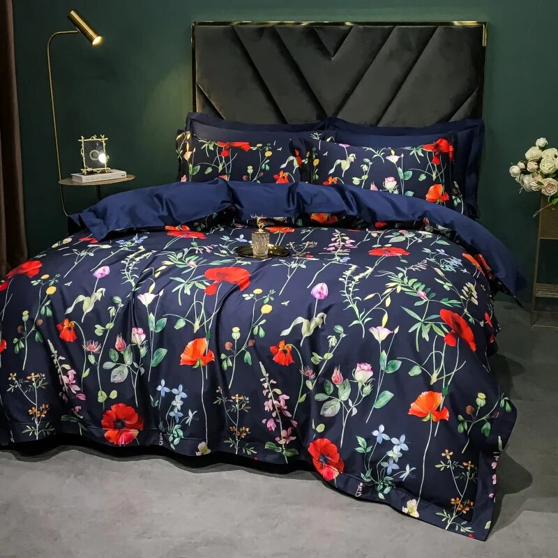 Iris Roses & Poppies Bedding Set