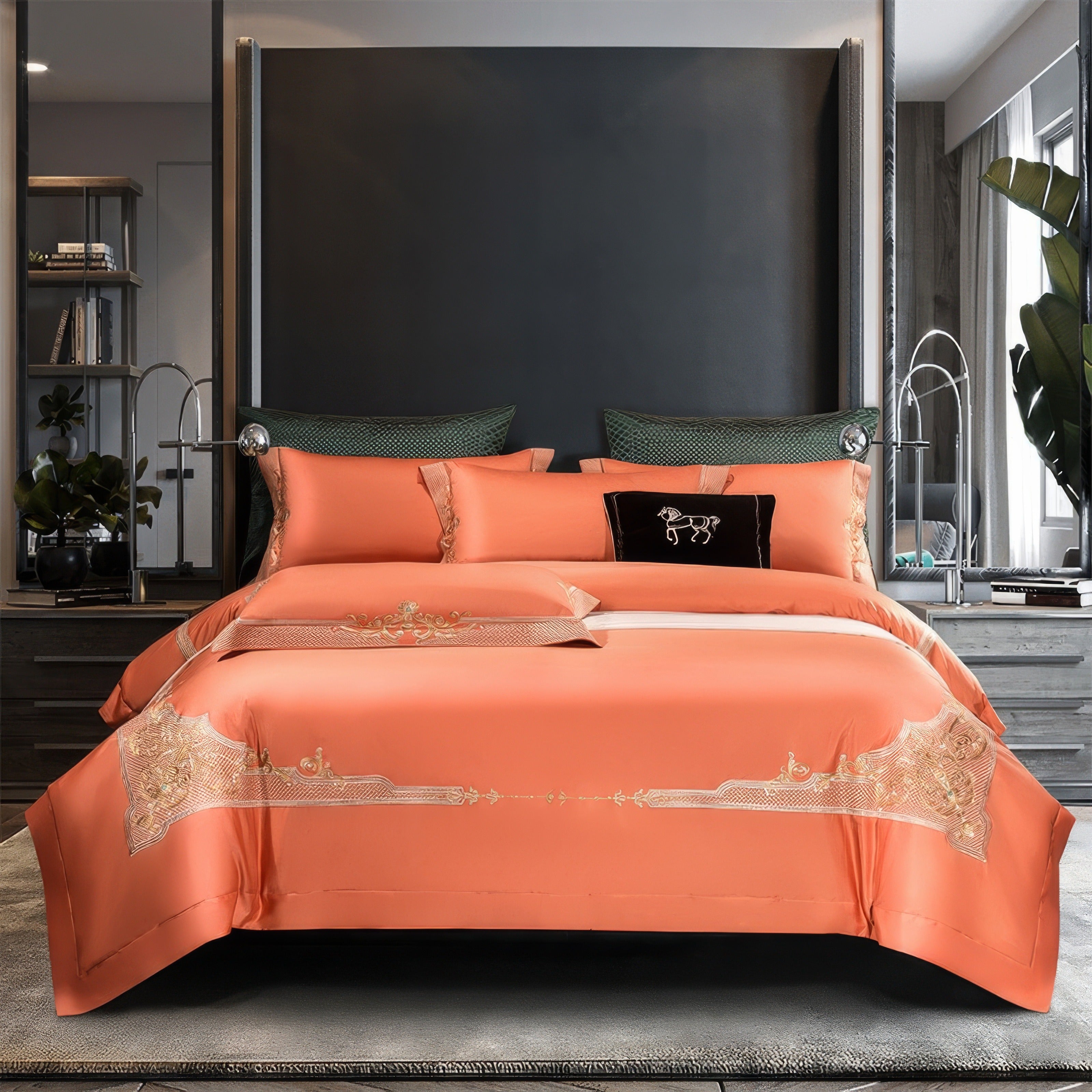 Royal Vivid Tangerine Bedding Set