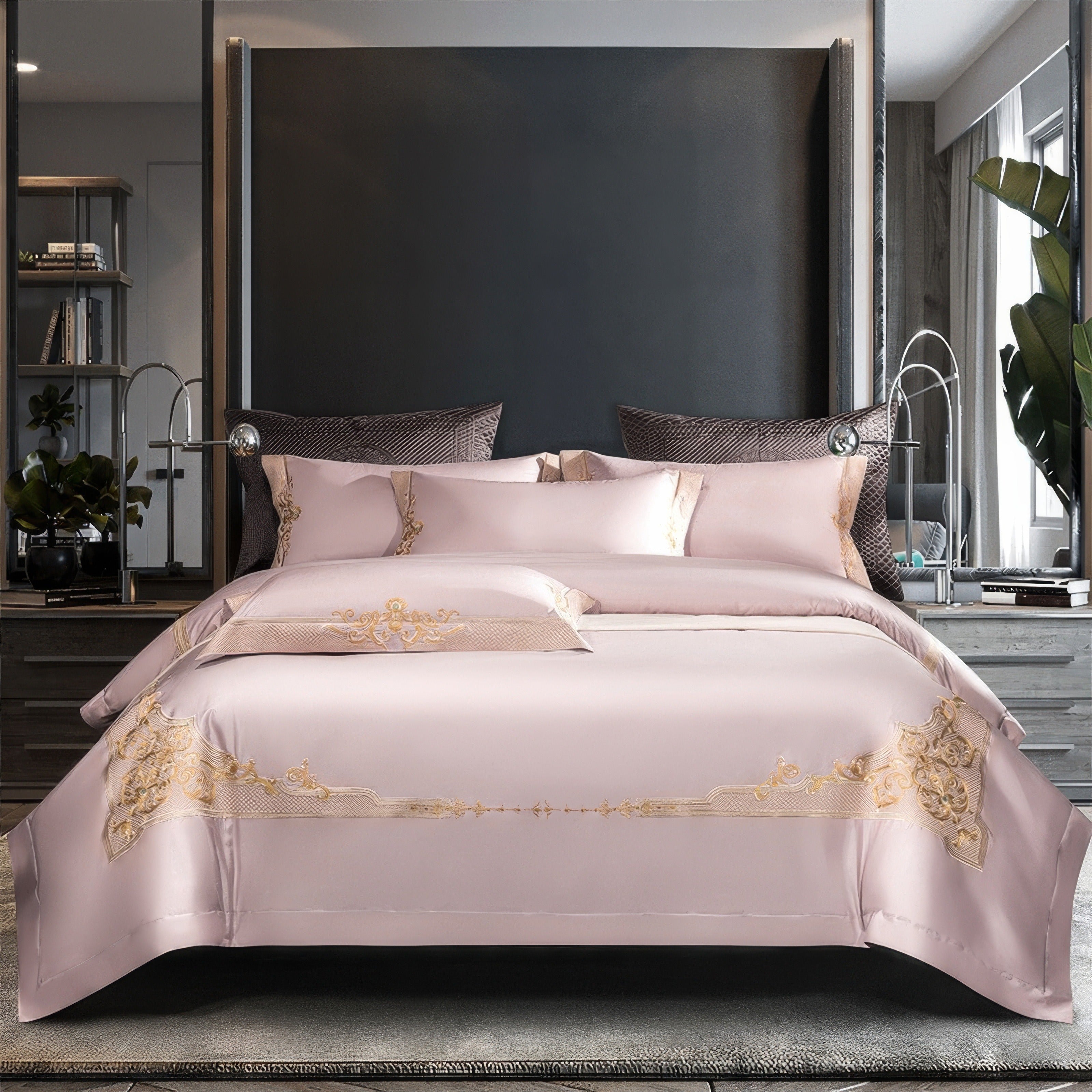 Royal Pearl Pink Bedding Set