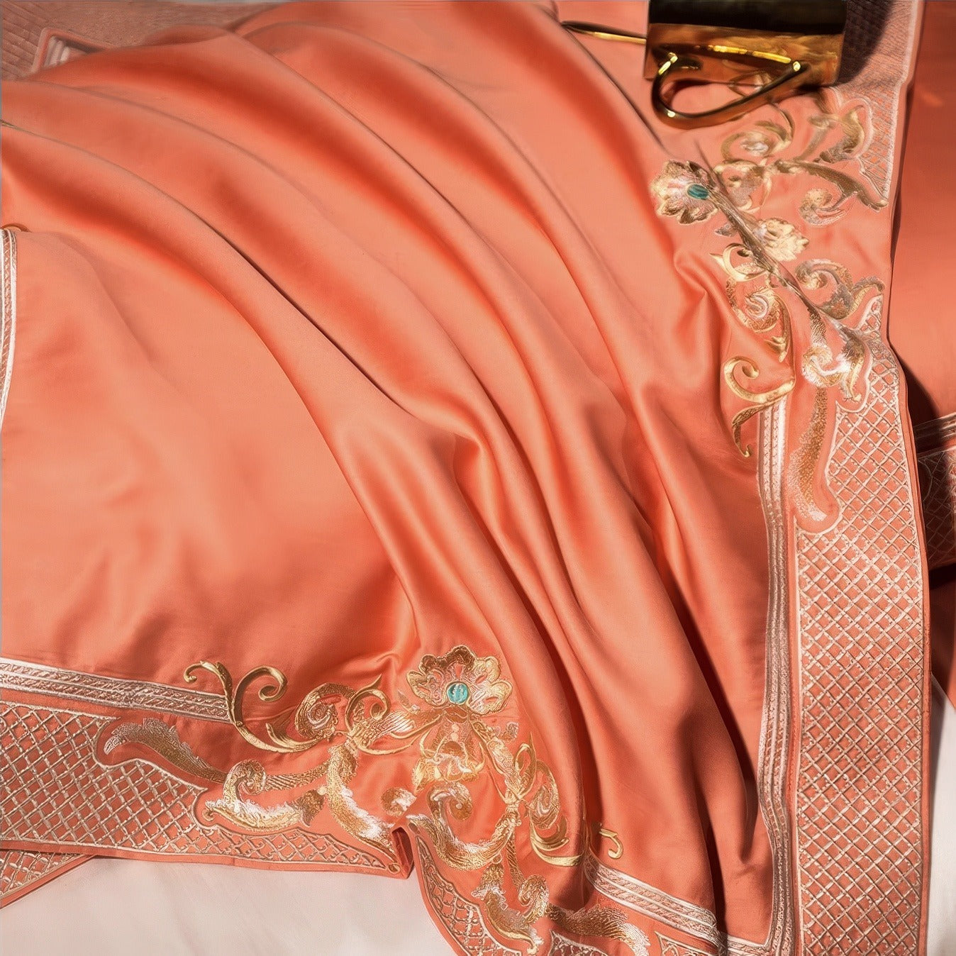 Royal Vivid Tangerine Bedding Set