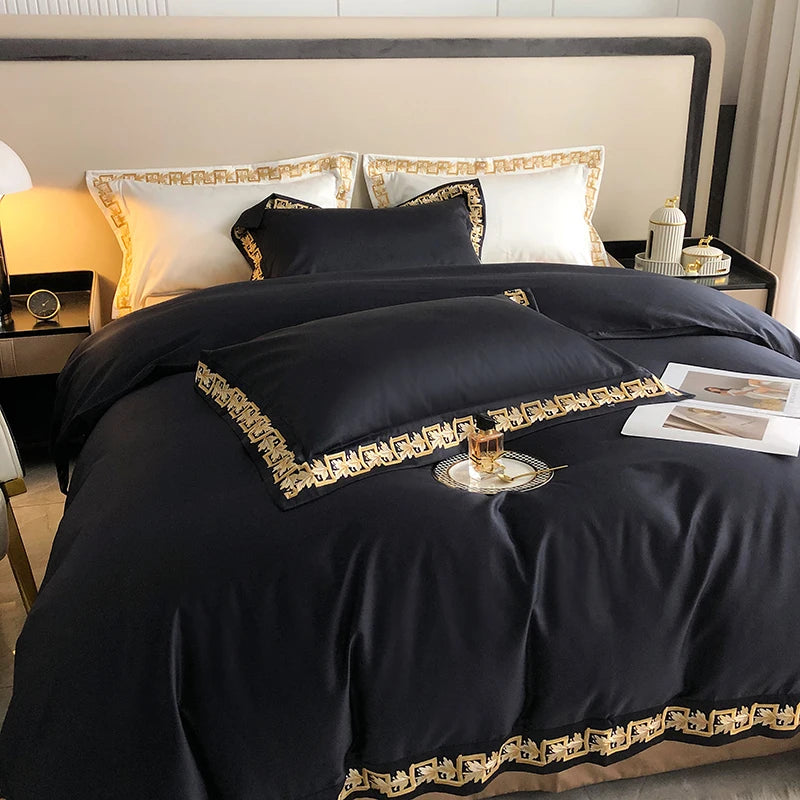 Black Baroque Pillowcase Pair