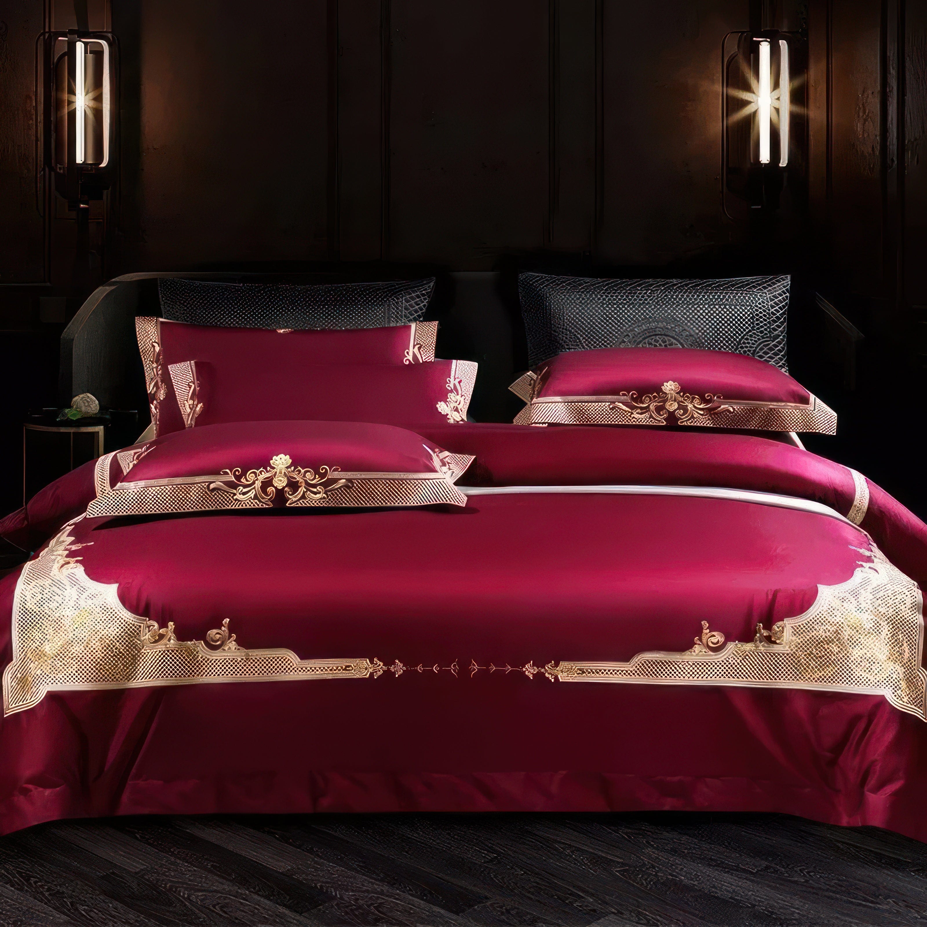 Royal Wine Red Bedding Set